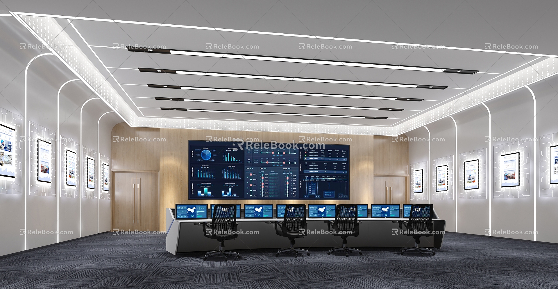 Command Center Conference Room Dispatching Center Monitoring Room Report Hall 3d model