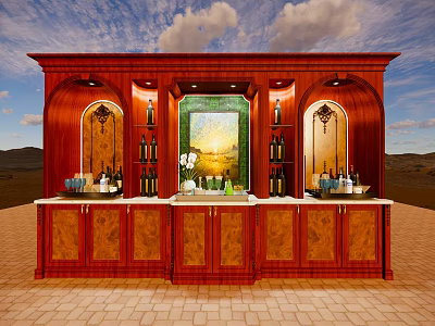 French Wine Cabinet 3d model