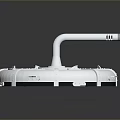 Futuristic Metallic Circular Weapon Design With Central Curved Pipe And Tactical Blades