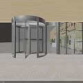 Interactive Touch Screen Digital Signage Kiosk In Indoor Public Lobby With Doors And Plants