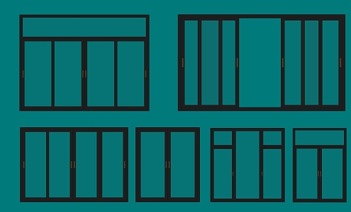 Multiple doors and windows 3d model