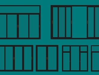 Multiple doors and windows 3d model