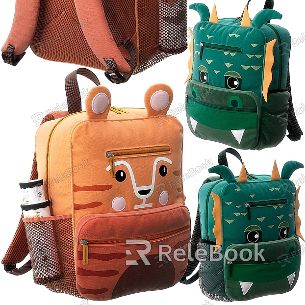 Modern School Bag Children Cartoon School Bag Backpack Combination Creative Art Children Cartoon Pattern School Bag Creative Backpack model