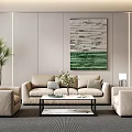 Sofa coffee table combination 3d model
