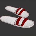 White Home Slippers With Red Stripes For Comfortable Casual Daily Wear