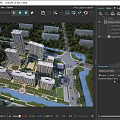 Aerial Planning of Modern Residential Community with High Rise Buildings Green Spaces and River