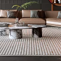 Modern Open Living And Dining Room With Leather Sofa Marble Coffee Table And Fireplace