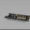 Wi-Fi Enabled Microcontroller Development Board With Chip USB Port LED And Pins 3d model