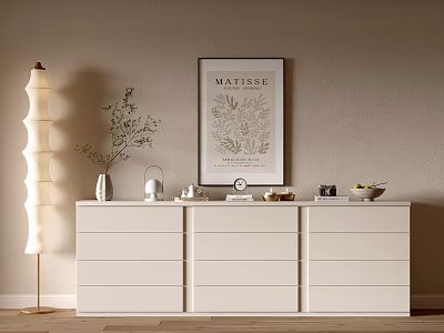 Cream Style Cabinet Whole Cabinet Sideboard Cabinet Balcony Cabinet Locker Entrance Cabinet 3d model