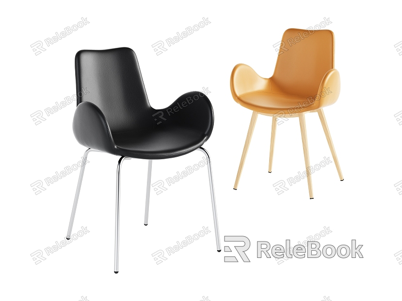 Simple and stylish atmospheric leather solid wood dining chair combination model