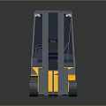Jungheinrich Forklift Truck With Gray Cabin Yellow Exterior And Front Forks