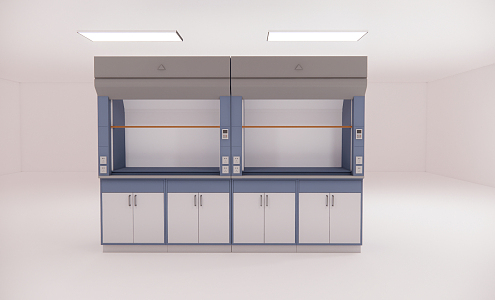 Modern ventilation cabinet laboratory through cabinet 3d model