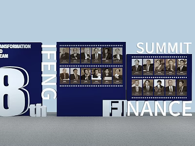 Commercial Equipment For 8th Finance Summit With Photo Exhibition Boards 3d model