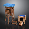 Tower defense sentry tower air defense watchtower observatory tower loft 3d model