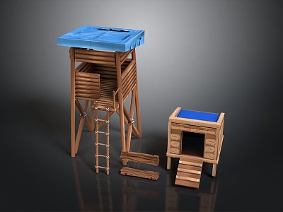 Tower defense sentry tower air defense watchtower observatory tower loft 3d model