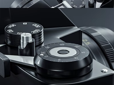 High Precision Mobile Digital Camera Control Dial With Numeric Scale And Metal Knob 3d model
