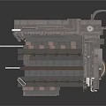 Industrial Mechanical Platform Structure With Metal Frames Pipes And Control Panels