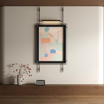 modern watercolor decorative painting 3d model