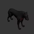 Fierce Black Wolf Game Movie Character With Red Eyes And Sharp Teeth