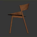 Modern Wooden Single Chairs With Different Wood Color Tones And Simple Backrest Design