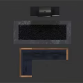 Outdoor Living Space With L Shaped Sofa Fire Pit Black Stones And Grill Setup