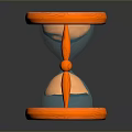 Orange Textured Hourglass Design With Transparent Sand Chamber And Decorative Base