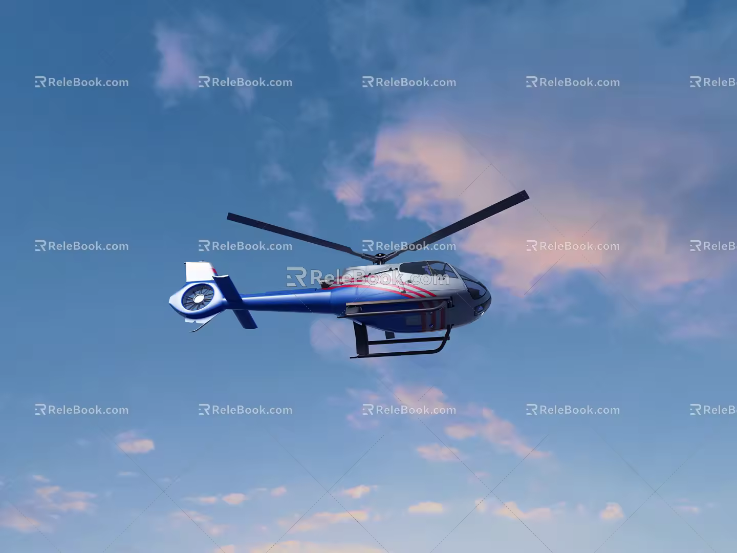 Modern Helicopter Small Commercial Helicopter 3d model