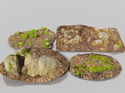 stone rock cliff stone wall deciduous stone forest ground mountain stone ground moss stone gobi desert pavement stone pile of sandstone 3d model