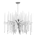 Modern Contemporary Chandelier With Metal Structure And Slender Glass Rods For Living Room Decor