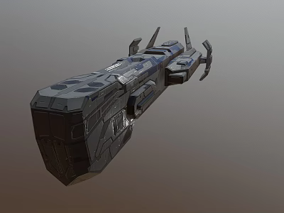 Futuristic Sci-Fi Spaceship With Geometric Design Metallic Surface And Advanced Aerodynamic Structure 3d model
