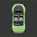Modern Light Green Open Top Off Road Car With Large Wheels And Light Seats