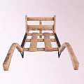 Vintage Wooden Handcart Design With Classic Frame And Two Spoked Wheels