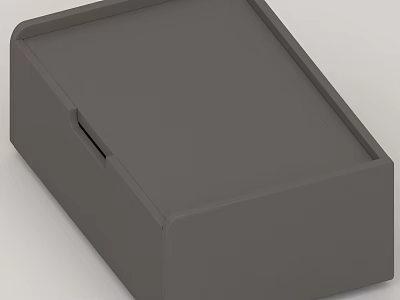 Modern Grey Minimalist Storage Box With Smooth Surface And Small Handle 3d model