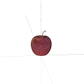 Fresh Ripe Red Apple with Stem and Spots Isolated on Gray Background