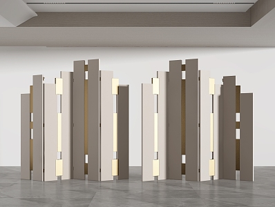 Modern Partition Screen Folding Screen Folding Partition Screen Wall 3d model