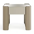 Modern Beige Bedside Table With Sleek Design And Single Drawer 3d model