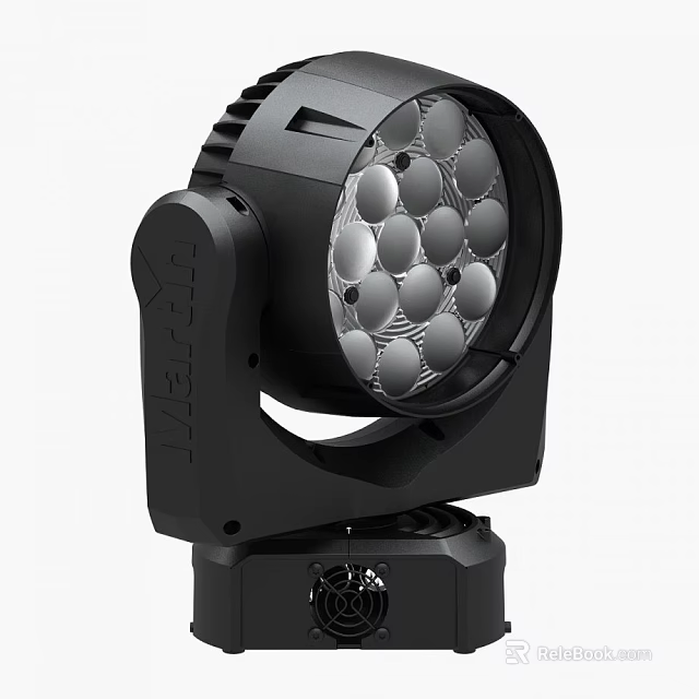 Modern Professional Black Downlight Spotlight Featuring Multiple LED Bulbs And Adjustable Head 3d model 