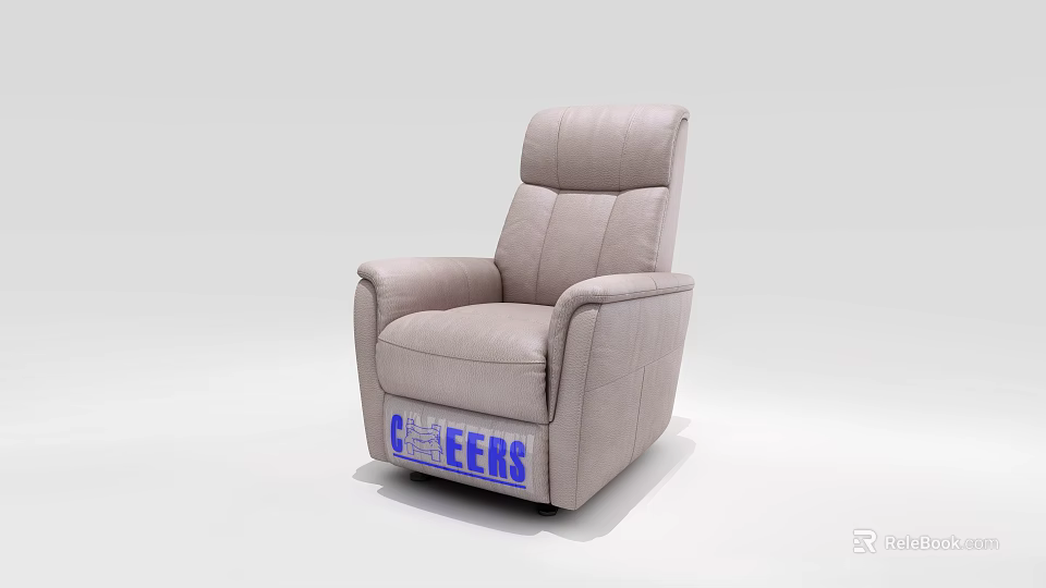 Light Gray Leather Single Sofa Featuring Cheers Brand Label And Comfortable Design 3d model