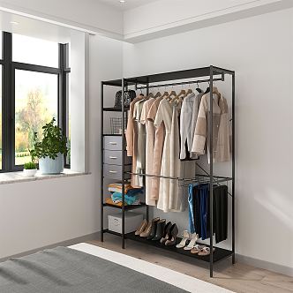 Modern Hanger Floor Simple Coat Rack 3d model