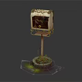 Ornate Decorative Mailbox With Mail Lettering And Flower Adorned Base Stand