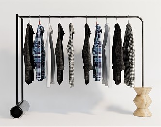 Modern Clothes Hanger Clothing Sweater Coat Storage Rack 3d model