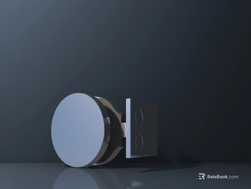 Durable Silver Metal Showcase Shelf with Round Panel and Hole Design for Retail 3d model 