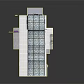 Modern Shopping Mall Interior With Marble Columns Glass Ceiling Escalator And Tables Chairs