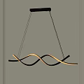 Modern Curved Chandelier With Black And White LED Light For Interior Space