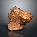 Unique Natural Wooden Stone With Brown Texture Rough Surface And Organic Form