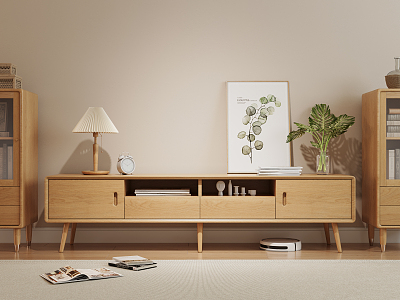 Nordic TV Cabinet Simple Log TV Cabinet model