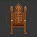 Ornate Classical Wooden Armchair With Intricate Carvings Red Upholstered Seat And Elegant Design