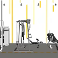 Modern Commercial Gym Fitness Equipment with Multi Function Machines and Training Benches
