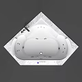 Modern Diamond Shaped Bathtub With Marble Surround Jacuzzi Jets And Control Panel 3d model