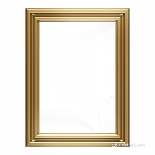 Elegant Gold Frame Mirror With Modern Design For Home Interior Decoration 3d model 